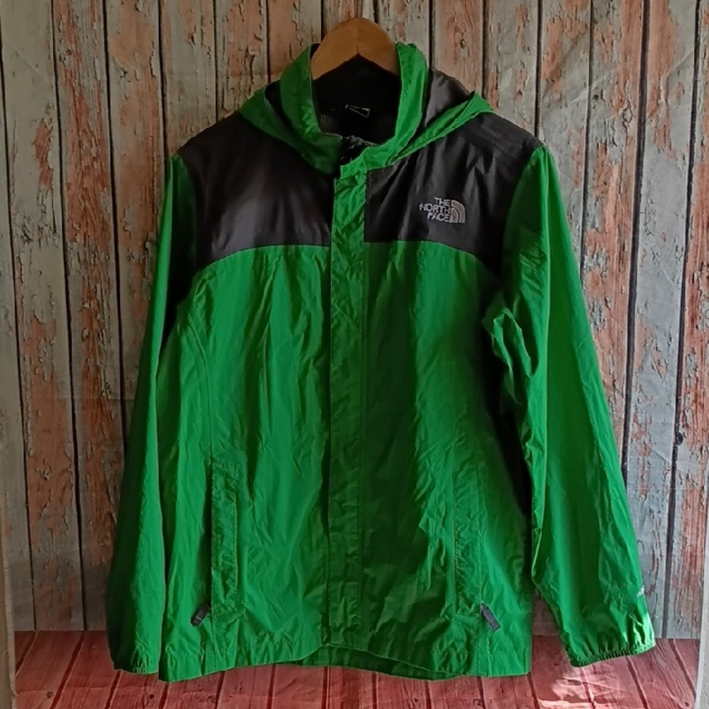 The North Face Vibrant Green and Gray Windbreaker Boy XL